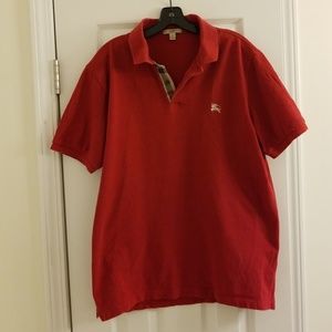 Red Burberry polo